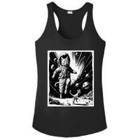 Aliens Abducting cats into Flying UFO Saucer in Cosmic Space Ladies PosiCharge Competitor Racerback Tank