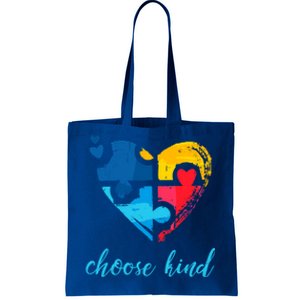 Autism Awareness Choose Kind Heart Puzzle Cool Gift Tote Bag