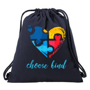 Autism Awareness Choose Kind Heart Puzzle Cool Gift Drawstring Bag