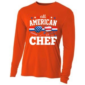 All American Chef 4th Of July Usa Flag Sunglasses Gift Cooling Performance Long Sleeve Crew