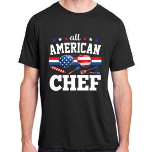 All American Chef 4th Of July Usa Flag Sunglasses Gift Adult ChromaSoft Performance T-Shirt