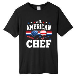 All American Chef 4th Of July Usa Flag Sunglasses Gift Tall Fusion ChromaSoft Performance T-Shirt