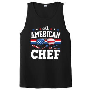 All American Chef 4th Of July Usa Flag Sunglasses Gift PosiCharge Competitor Tank