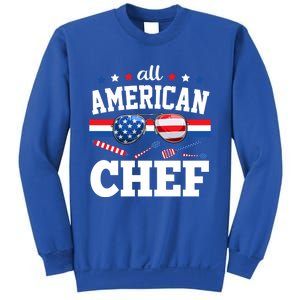 All American Chef 4th Of July Usa Flag Sunglasses Gift Sweatshirt