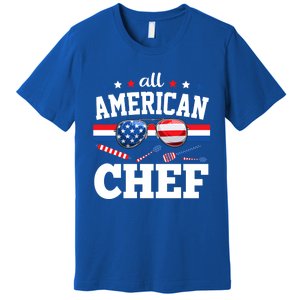 All American Chef 4th Of July Usa Flag Sunglasses Gift Premium T-Shirt