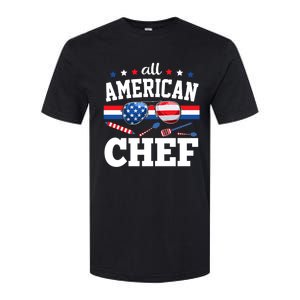 All American Chef 4th Of July Usa Flag Sunglasses Gift Softstyle CVC T-Shirt