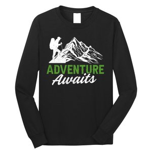 Adventure Awaits Camping Gift Long Sleeve Shirt