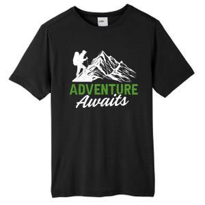 Adventure Awaits Camping Gift Tall Fusion ChromaSoft Performance T-Shirt