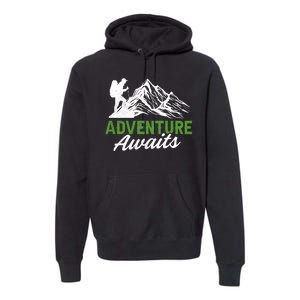 Adventure Awaits Camping Gift Premium Hoodie