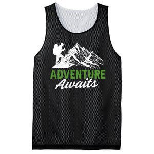 Adventure Awaits Camping Gift Mesh Reversible Basketball Jersey Tank