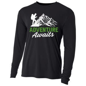 Adventure Awaits Camping Gift Cooling Performance Long Sleeve Crew