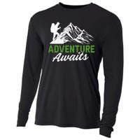 Adventure Awaits Camping Gift Cooling Performance Long Sleeve Crew