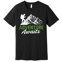 Adventure Awaits Camping Gift Premium T-Shirt