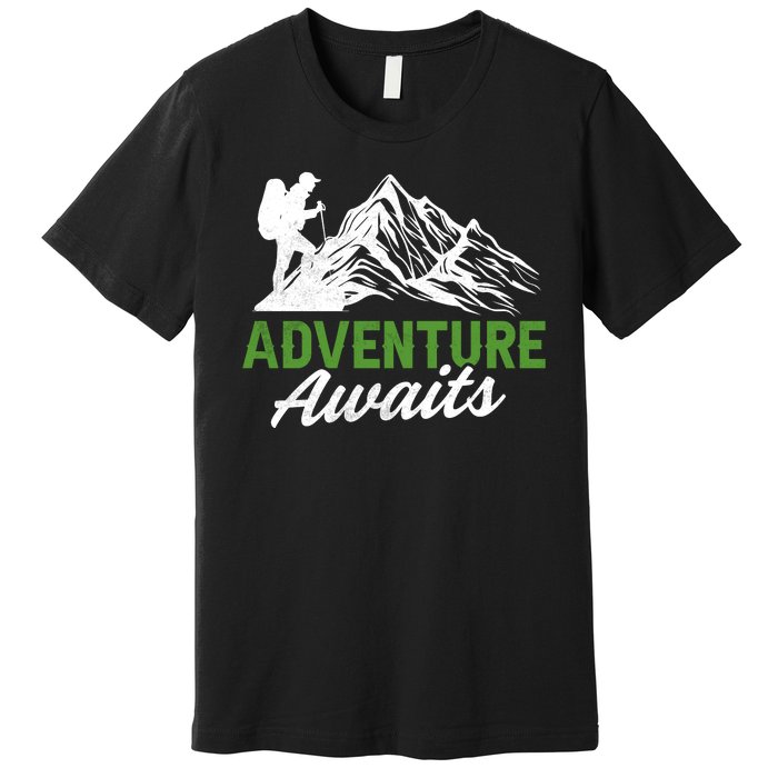 Adventure Awaits Camping Gift Premium T-Shirt