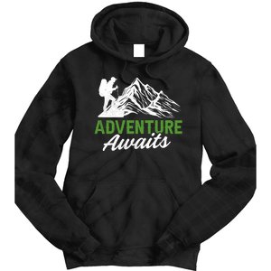 Adventure Awaits Camping Gift Tie Dye Hoodie