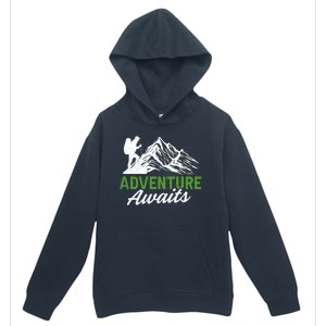 Adventure Awaits Camping Gift Urban Pullover Hoodie