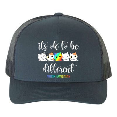 Autism Awareness Cat ItS Ok To Be Different Funny Autistic Yupoong Adult 5-Panel Trucker Hat