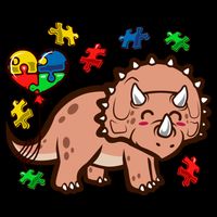 Autism Awareness Cute Triceratops Dinosaur Puzzle Heart Love Gift Cooling Performance Crew T-Shirt