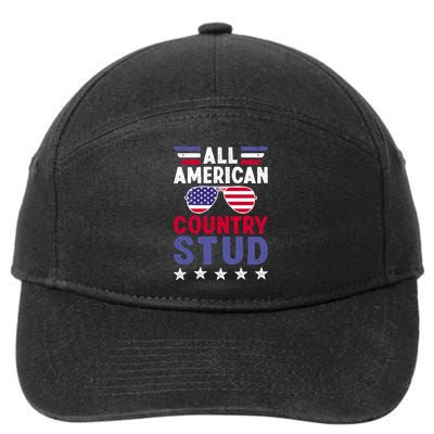 All American Country Stud Gift Usa 4th Of July Graphic Meaningful Gift 7-Panel Snapback Hat