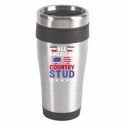 All American Country Stud Gift Usa 4th Of July Graphic Meaningful Gift 16oz Travel Tumbler