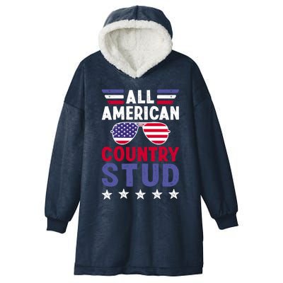 All American Country Stud Gift Usa 4th Of July Graphic Meaningful Gift Hooded Wearable Blanket