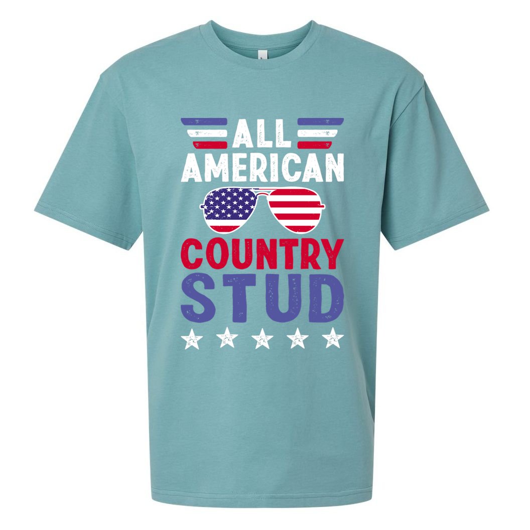 All American Country Stud Gift Usa 4th Of July Graphic Meaningful Gift Sueded Cloud Jersey T-Shirt
