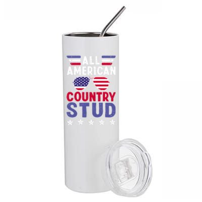 All American Country Stud Gift Usa 4th Of July Graphic Meaningful Gift Stainless Steel Tumbler