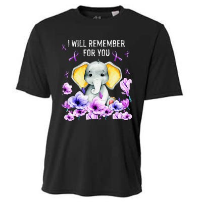 Alzheimer Awareness Cute Elephant I Will Remember For You Cooling Performance Crew T-Shirt