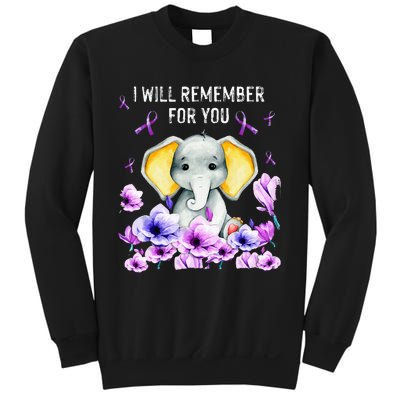 Alzheimer Awareness Cute Elephant I Will Remember For You Sweatshirt