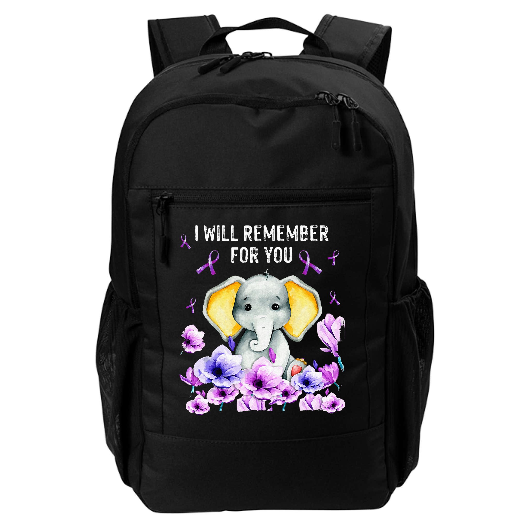 Alzheimer Awareness Cute Elephant I Will Remember For You Backpack