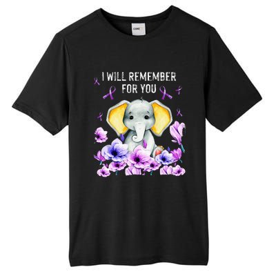 Alzheimer Awareness Cute Elephant I Will Remember For You Tall Fusion ChromaSoft Performance T-Shirt