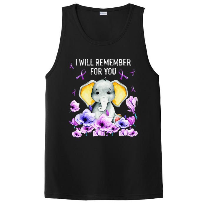 Alzheimer Awareness Cute Elephant I Will Remember For You PosiCharge Competitor Tank