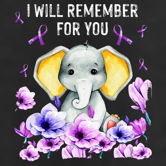 Alzheimer Awareness Cute Elephant I Will Remember For You Hat