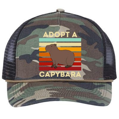 Adopt A Capybara Big Rodent Capybara Meme Retro Rope Trucker Hat Cap