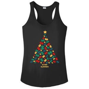 Autism Awareness Christmas Tree Holiday Season Ladies PosiCharge Competitor Racerback Tank