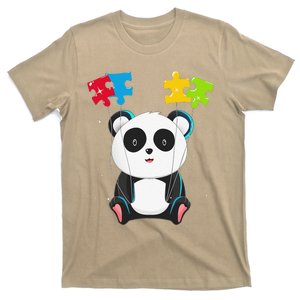 Autism Awareness Cute Panda Bear Color Puzzles Balloons T-Shirt