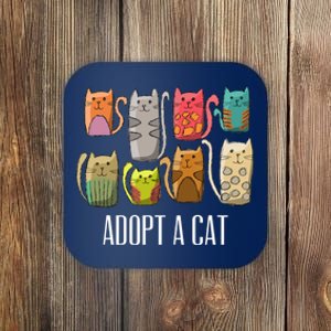 Adopt A Cat Shirt Cat Rescue Cat Adoption Coaster