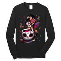 Autism Awareness Coffee Sugar Skull  Autism Dad Mom Gift Long Sleeve Shirt