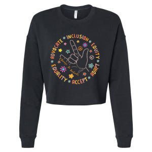 Autism Awareness Choose To Include Special Education Teacher Cropped Pullover Crew