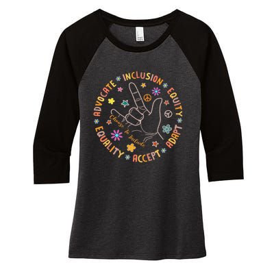 Autism Awareness Choose To Include Special Education Teacher Women's Tri-Blend 3/4-Sleeve Raglan Shirt