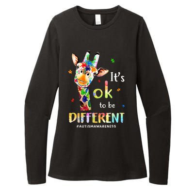 Autism Awareness Cute Giraffe Animal Its Ok To Be Different Womens CVC Long Sleeve Shirt