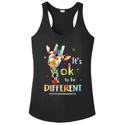 Autism Awareness Cute Giraffe Animal Its Ok To Be Different Ladies PosiCharge Competitor Racerback Tank