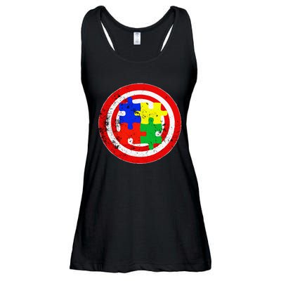 Autism Awareness Captain Autism Puzzle Piece Ladies Essential Flowy Tank