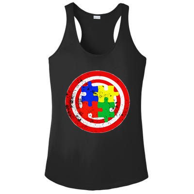 Autism Awareness Captain Autism Puzzle Piece Ladies PosiCharge Competitor Racerback Tank