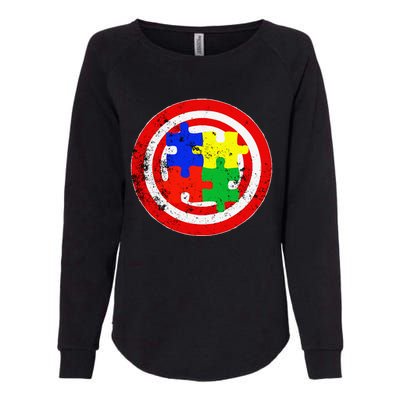 Autism Awareness Captain Autism Puzzle Piece Womens California Wash Sweatshirt