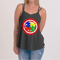 Autism Awareness Captain Autism Puzzle Piece Women's Strappy Tank