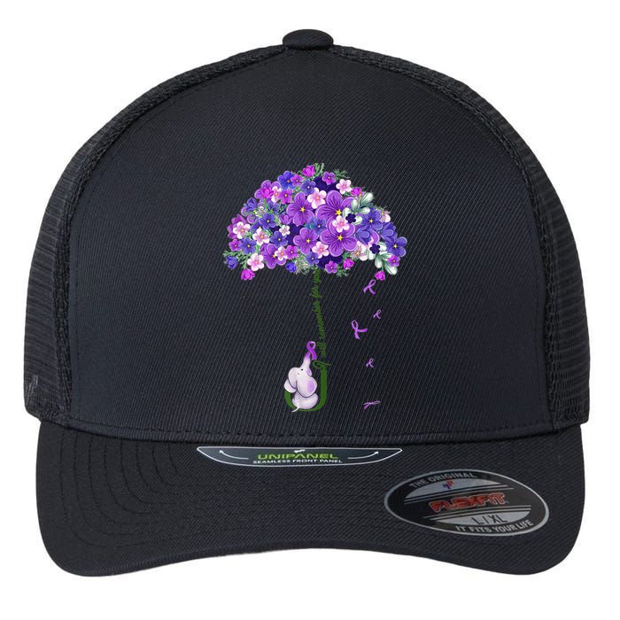 Alzheimer Awareness Cute Elephant I Will Remember For You Flexfit Unipanel Trucker Cap