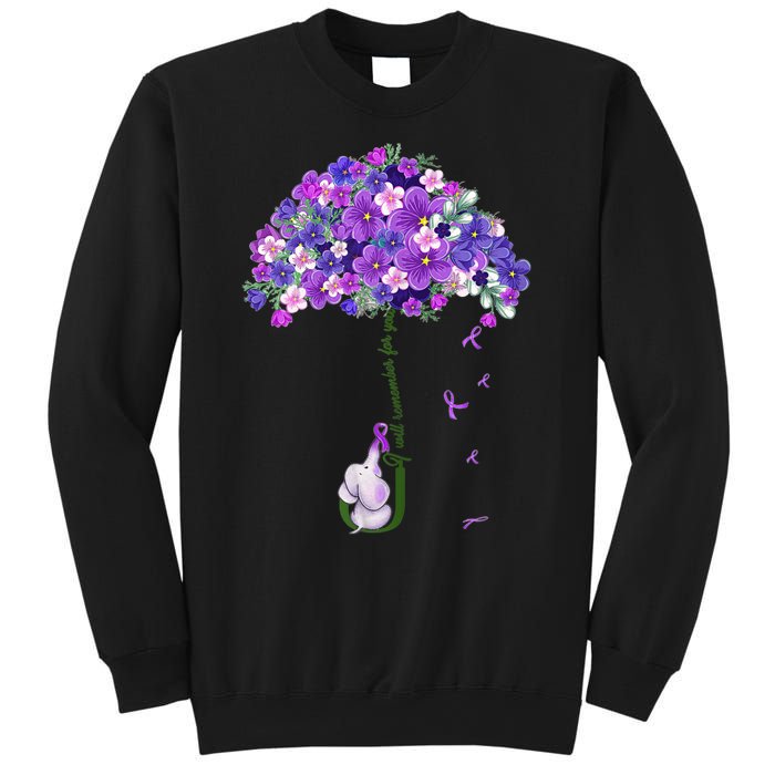 Alzheimer Awareness Cute Elephant I Will Remember For You Sweatshirt