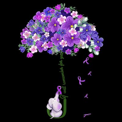 Alzheimer Awareness Cute Elephant I Will Remember For You T-Shirt