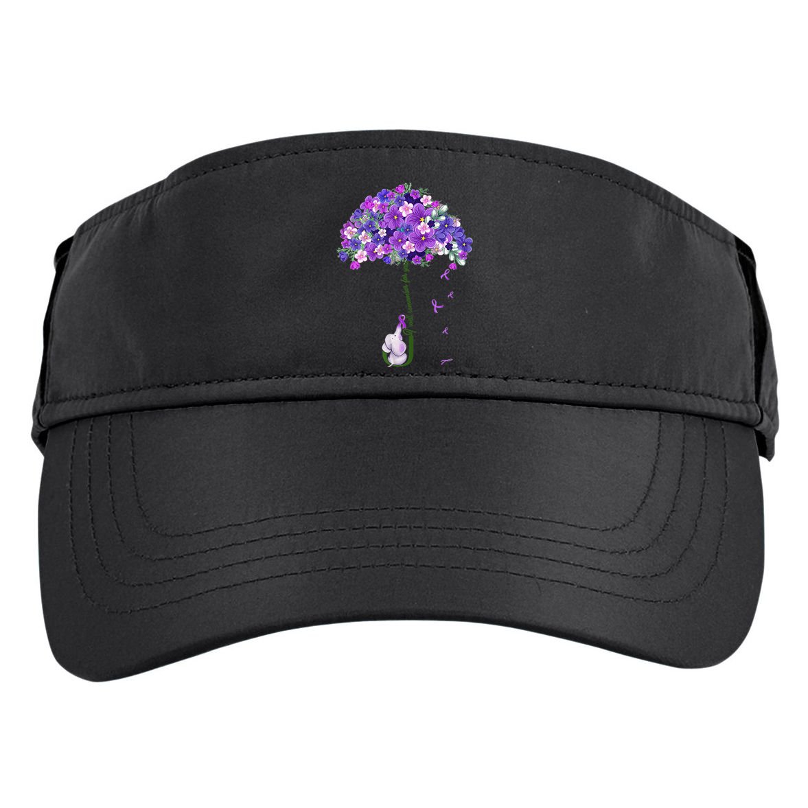 Alzheimer Awareness Cute Elephant I Will Remember For You Adult Drive Performance Visor
